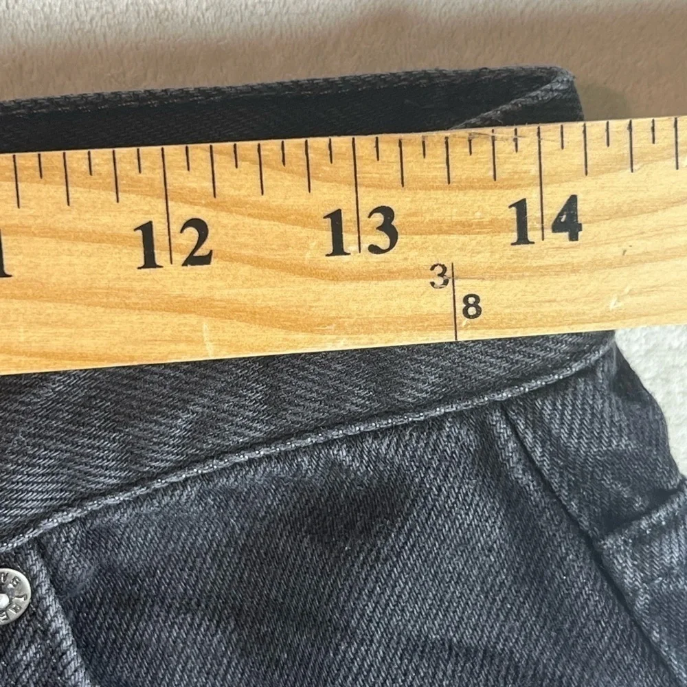 We the Free Size 26 Free People Black Distressed Straight Leg Denim Jeans EUC